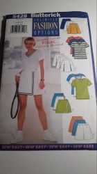 5428 BUTTERICK EASY KNIT TOPS, PLEAT A-SKIRT, SKORT, SHORTS PATTERN 12-16, 18-22